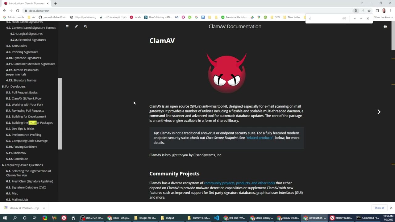How to setup ClamAV on Windows, initial setup for scanning