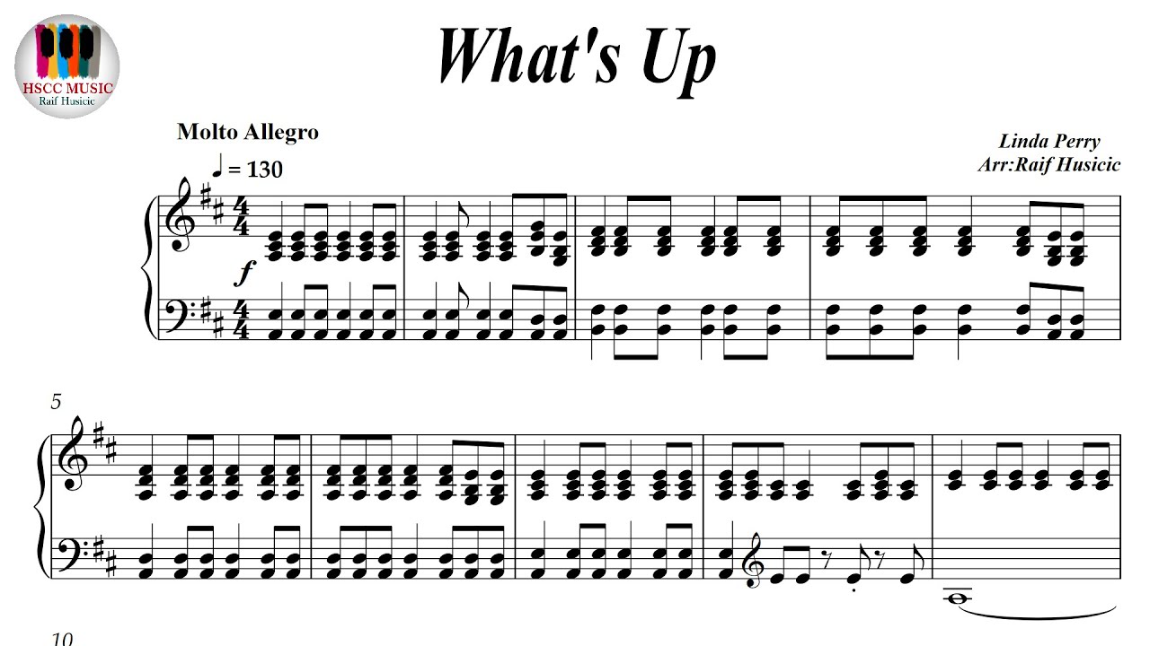 What's Up - 4 Non Blondes, Piano Sheet Music
