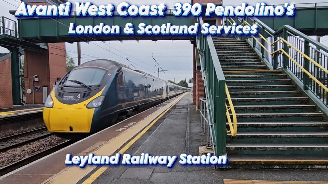 Avanti West Coast 390 Pendolino's Run To Glasgow, Edinburgh & London Euston At Leyland Rail Station