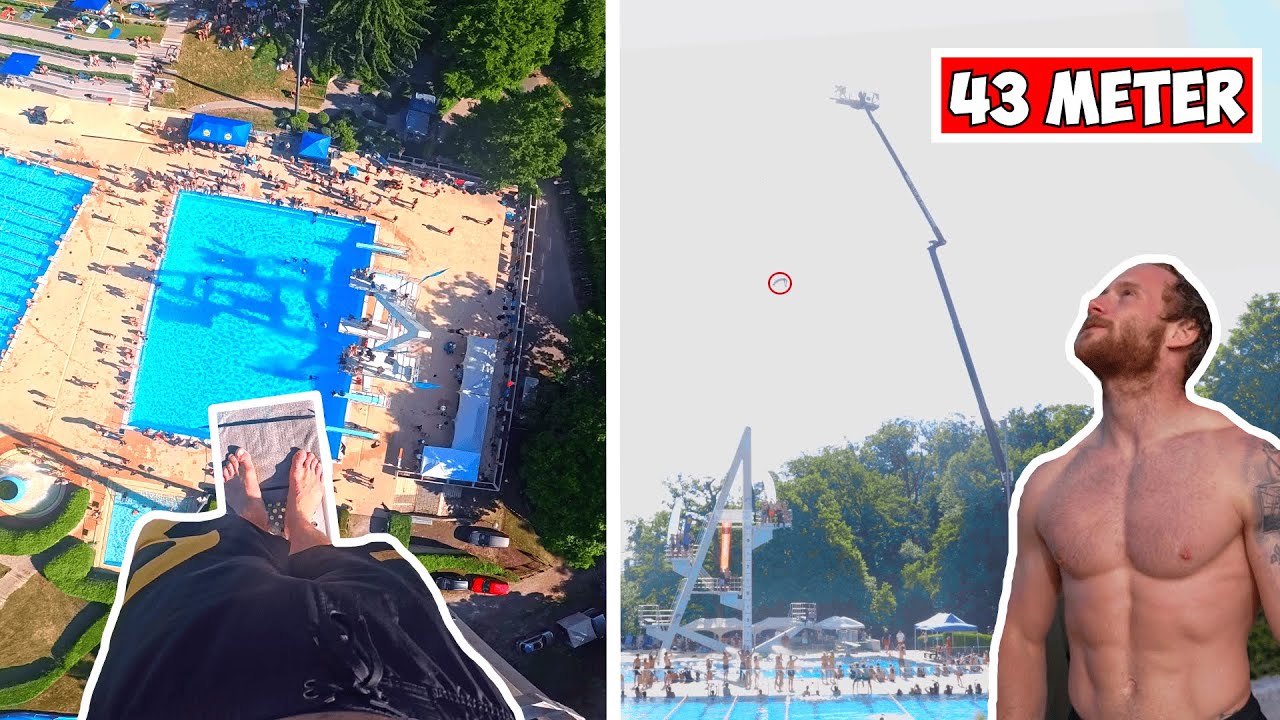 43 METER Sprung im FREIBAD?! 5-Fach Salto vom 3er! Splashdiving Wettkämpfe in Sindelfingen