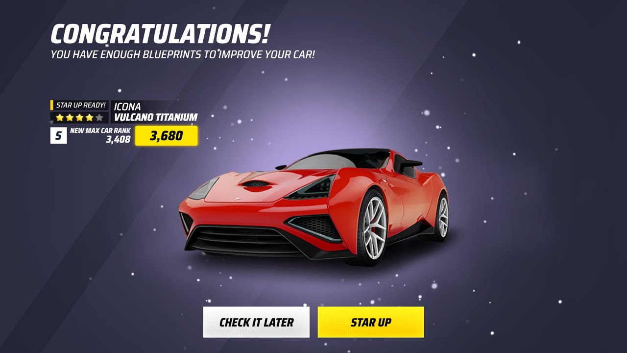 ICONA VULCANO TITANIUM - Asphalt Legends Unite | Star Up & Rank Upgrade