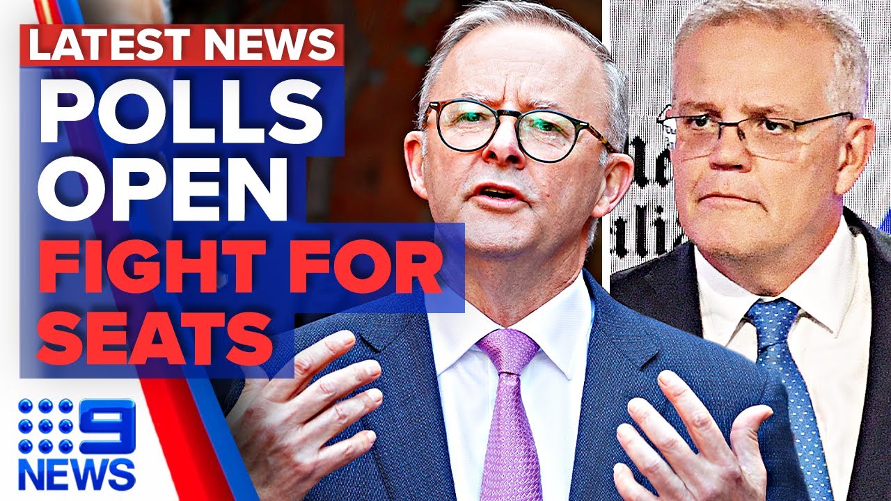 Federal Election polls open, Albanese and Morrison battle it out for key seats | 9 News Australia