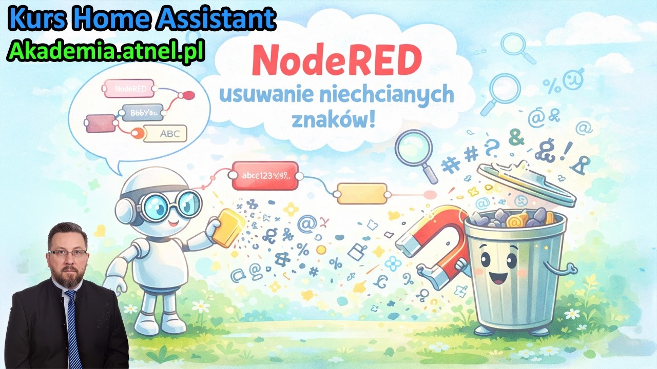 NodeRED sposoby usuwania niechcianych znaków - lekcja FREE z Kursu Home Assistant