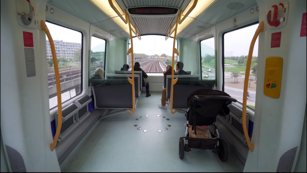 Denmark, Copenhagen, Metro ride from DR Byen to Sundby, 2X elevator