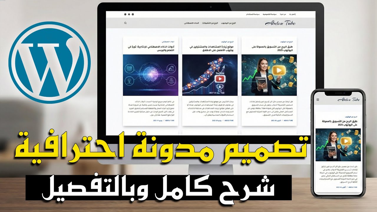 دورة شاملة: إنشاء مدونة ووردبريس احترافية وضمان القبول في ادسنس