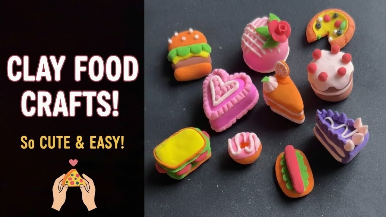 DIY Miniature Clay Food So Cute! 🍔🍰 (Step-by-Step Tutorial) 