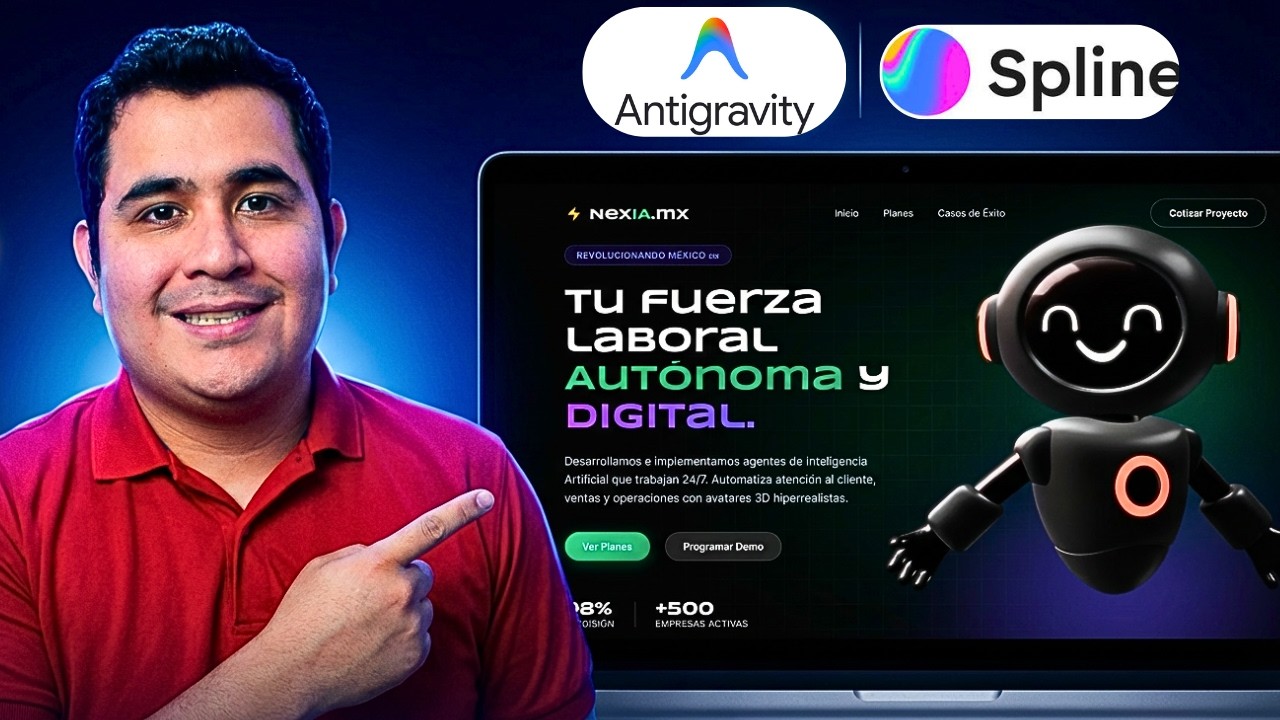 AntiGravity + Spline + Gemini 3.1 Pro: Crea sitios web 3D increíbles (nueva skill)