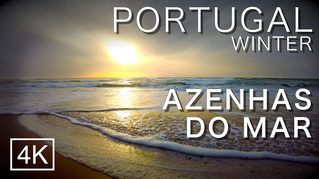 Paradise Beach in Portugal: Azenhas do Mar - Winter Virtual Tour - Atlantic Ocean [4K 60fps] ASMR