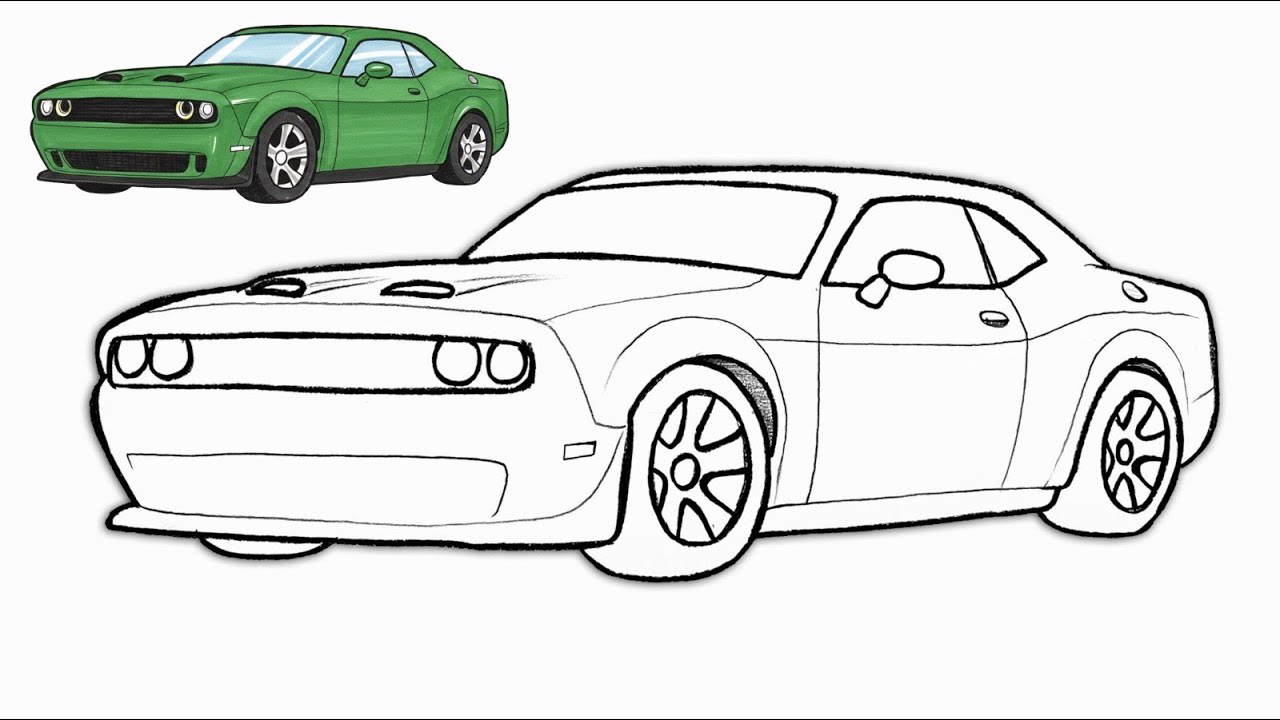 Can You Draw This Dodge Challenger? 🔥 Step by Step Easy Muscle Car Drawing Tutorial
