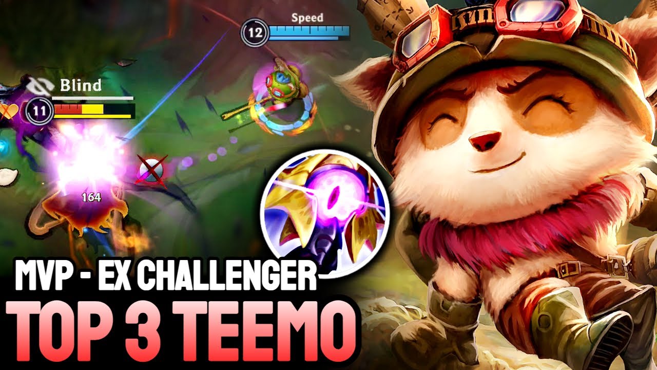 WILD RIFT TEEMO - TOP 3 TEEMO GAMEPLAY - EX CHALLENGER RANKED