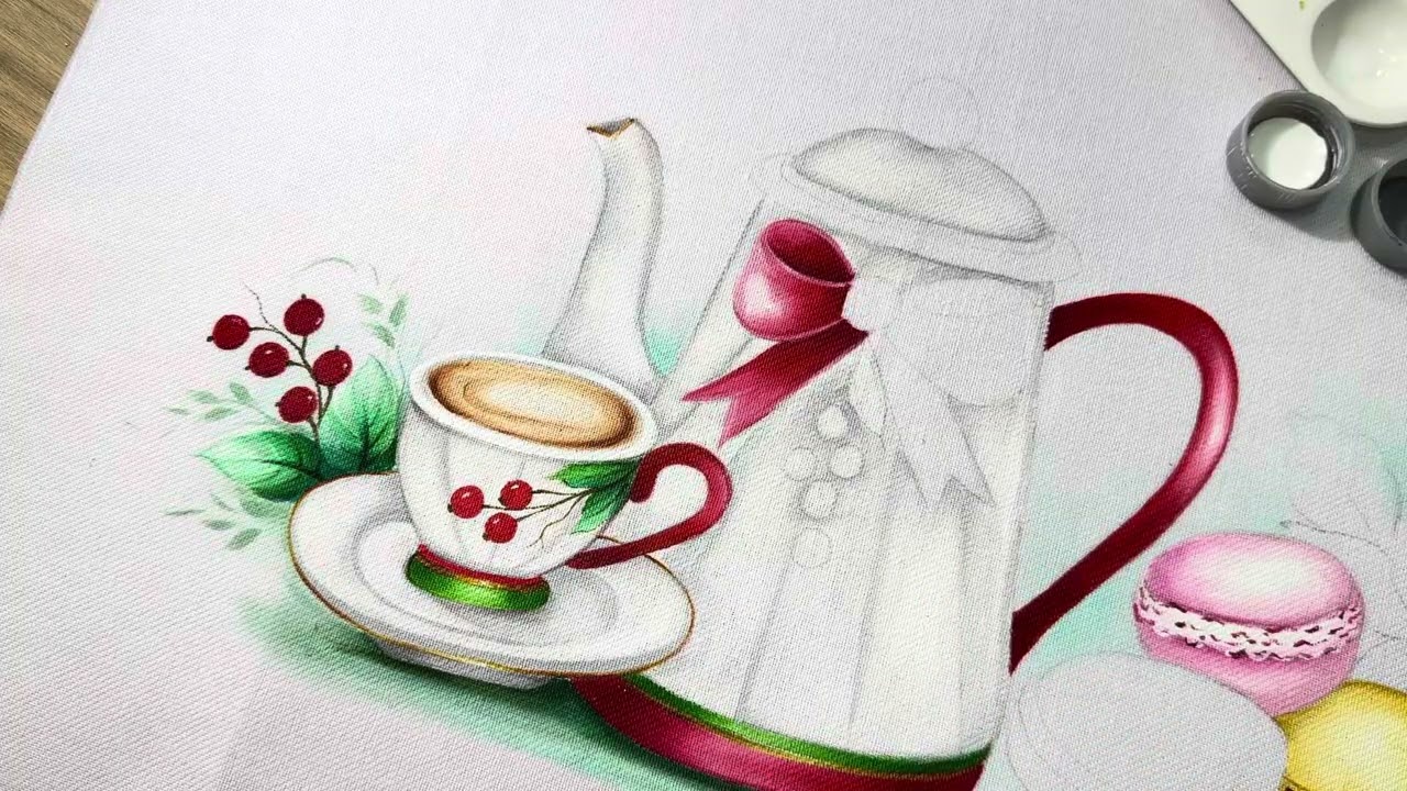 Como Pintar Projeto Natalino em pano de prato- Café com arte #241