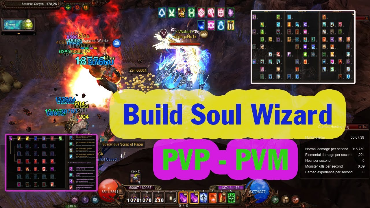 Build Soul Wizard PVM/PVP With Meteor Strike Skill - Mu Online Season 15