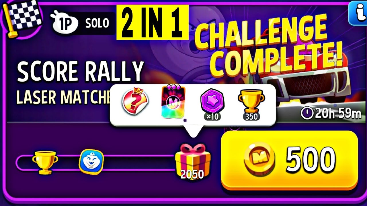 2 coins solo laser matches rainbow score rally solo challenge | match masters