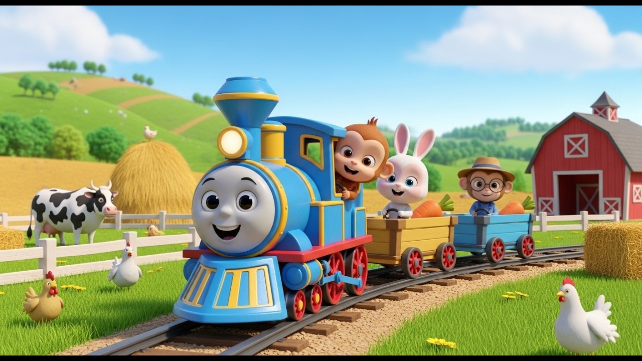 Monkey Funny | Thomas Train Makes Work Easy on the Farm | Kids Learning Monkey Cartoon 🐒🚂🌾