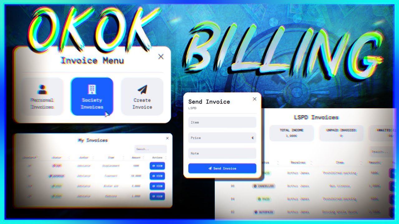 okokBilling - The #1 Best-Selling Billing System in FiveM
