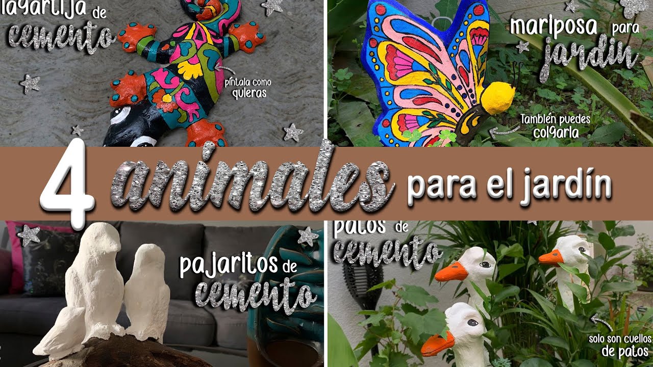 🦎 ANIMALES con CEMENTO para el JARDÍN - DECORACIONES de CEMENTO para el JARDÍN
