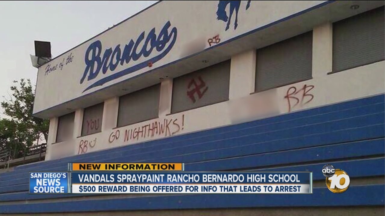 Vandals target Rancho Bernardo High School: Explicit, racist graffiti left behind