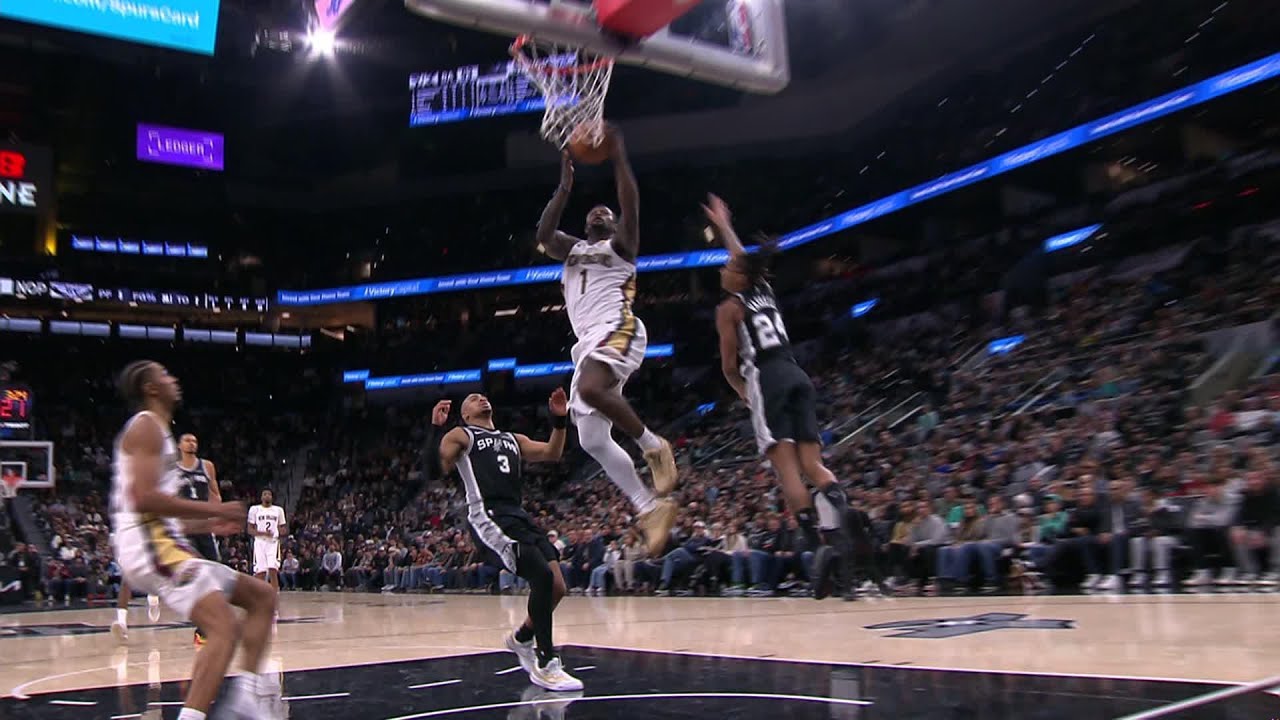 Yves Missi Block to Zion Williamson Dunk vs. Spurs