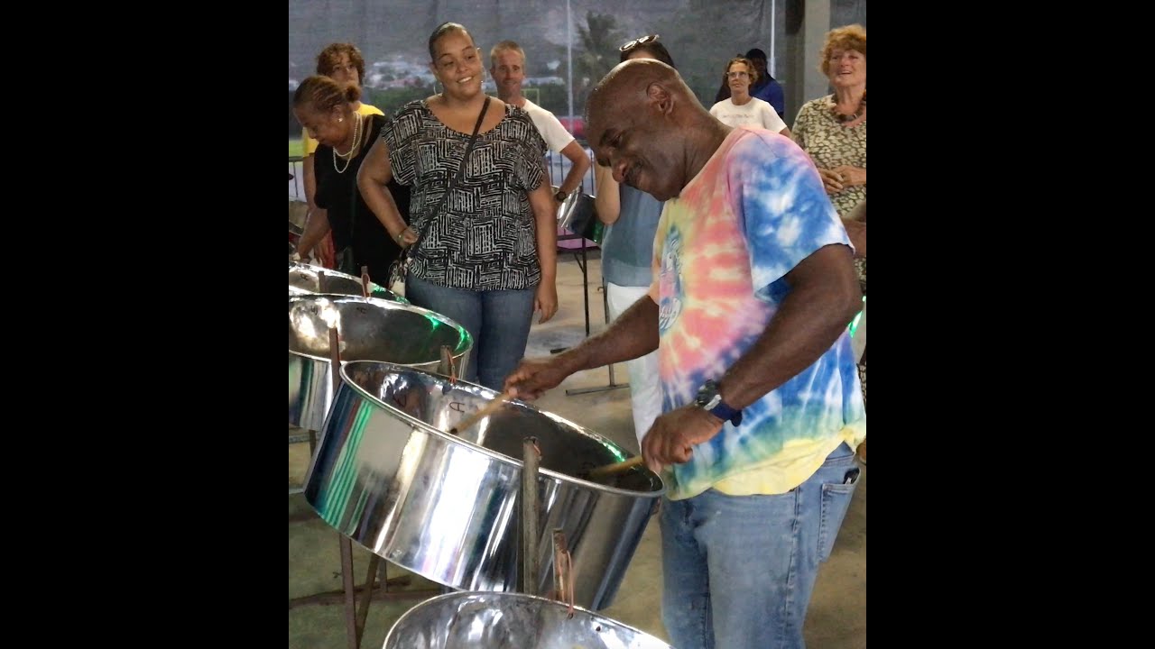 Mighty Dow performing Happy Birthday on Steel Pan.