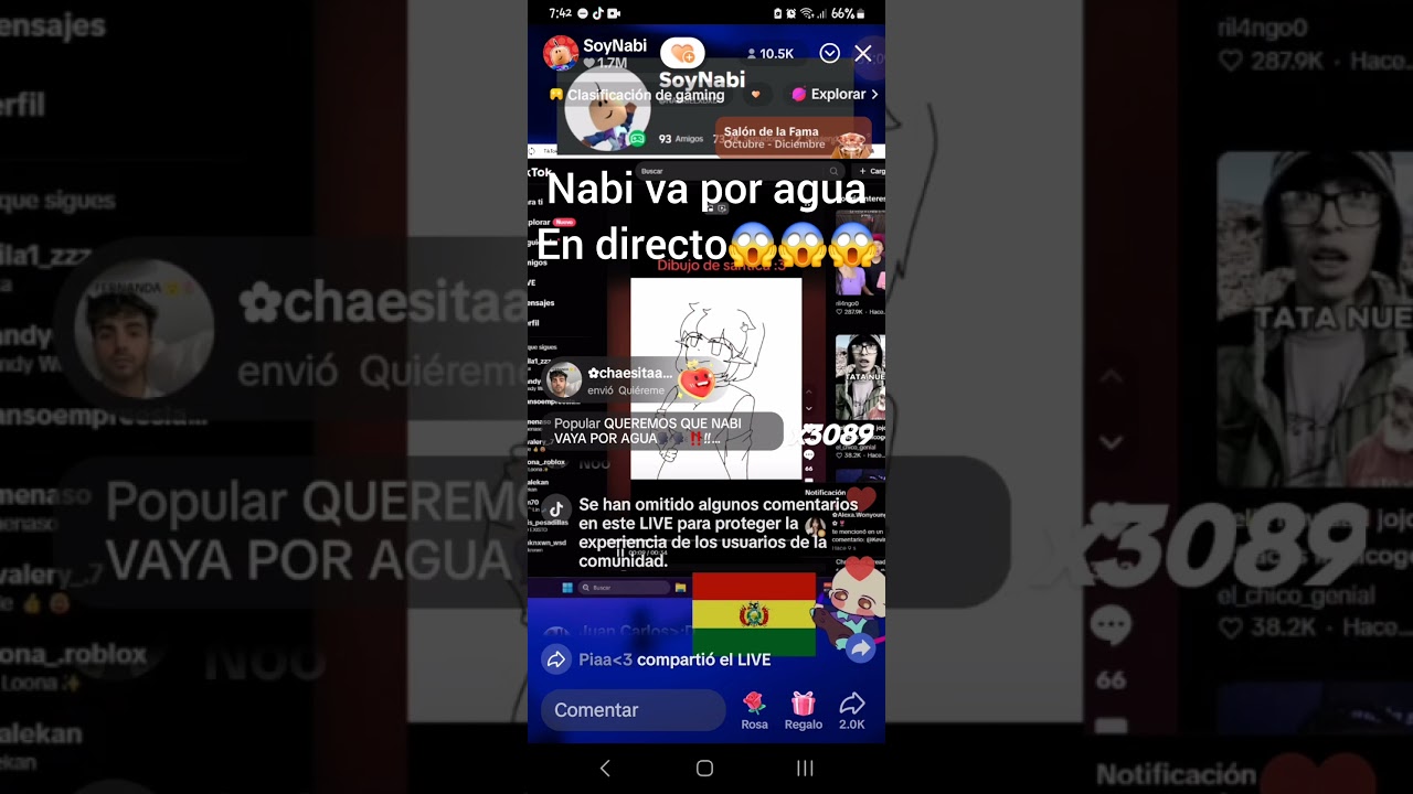 Nabi va por agua en directo🤨🤨(clip mio XD) #roblox #nabi #santica