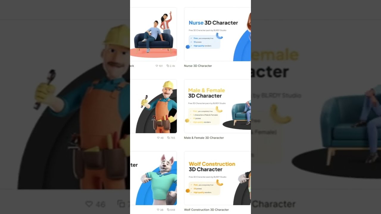 Get these Free 3D Characters Illustrations for your designs