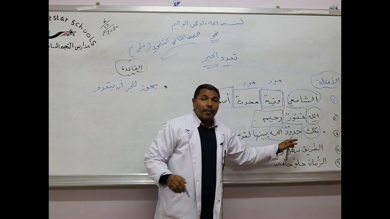 مادة اللغة العربية للصف الثاني الثانوي العلمي/  نحو درس تعدد الخبر