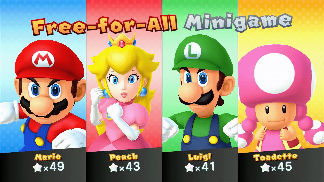 Mario Party 10 - Mario vs Peach vs Luigi vs Toadette - Chaos Castle