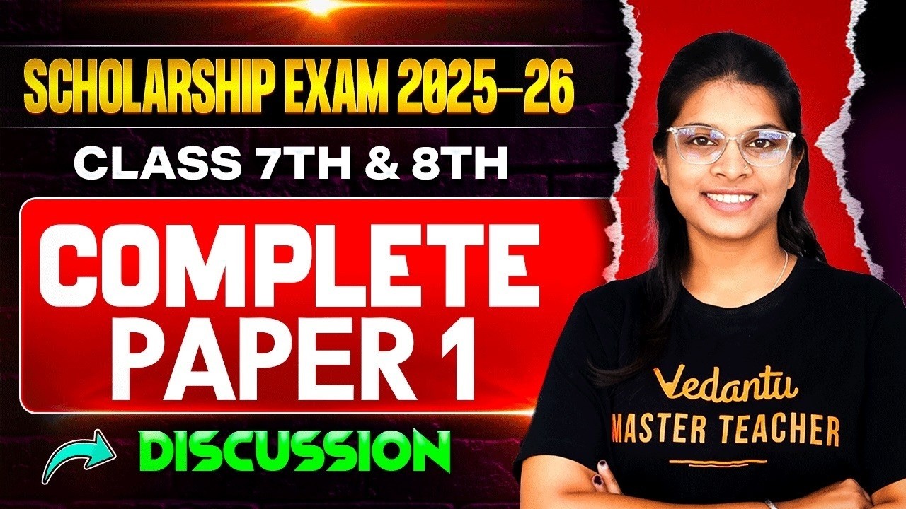 Scholarship 2026 Complete Paper 1 Discussion | Class 7th & 8th Scholarship Exam 2026 | By Vidhi Mam
