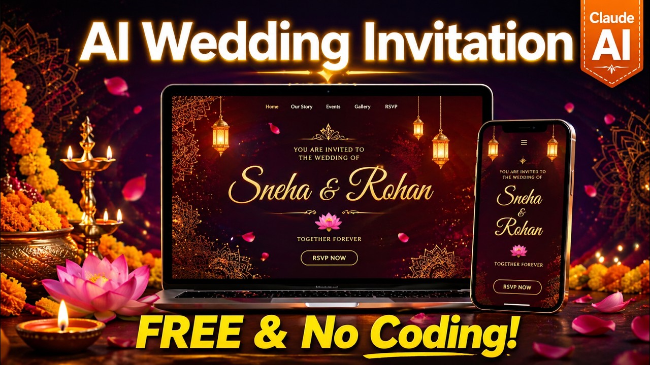 Create a Royal Wedding Invitation Website with AI in Minutes | Claude AI
