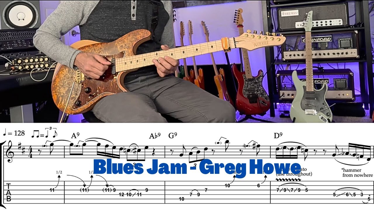 YOU NEED TO STEAL THESE GUITAR LICKS!! Blues Jam - Greg Howe
