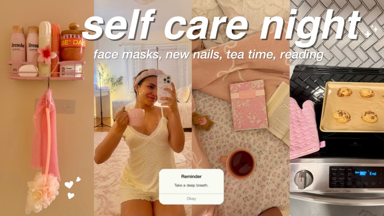 SELF CARE NIGHT ROUTINE 🛁 skincare, pamper session, baking cookies & more