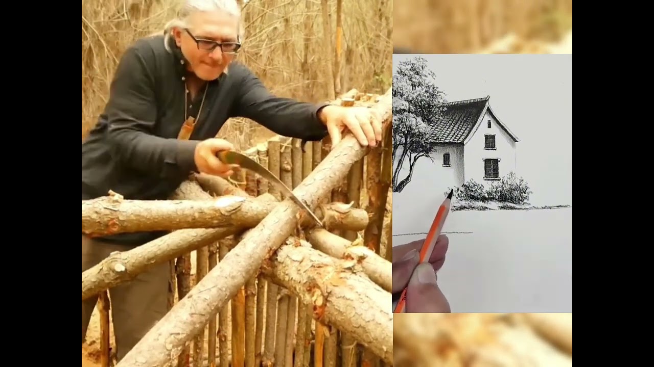 Building shelter / DIY Wood / Decor home / Plastic house / Live in forest / Survival / Camping