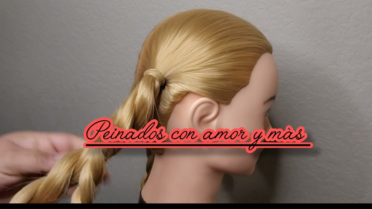 Video completo de como hacer este peinado con solo 2 trenzas .