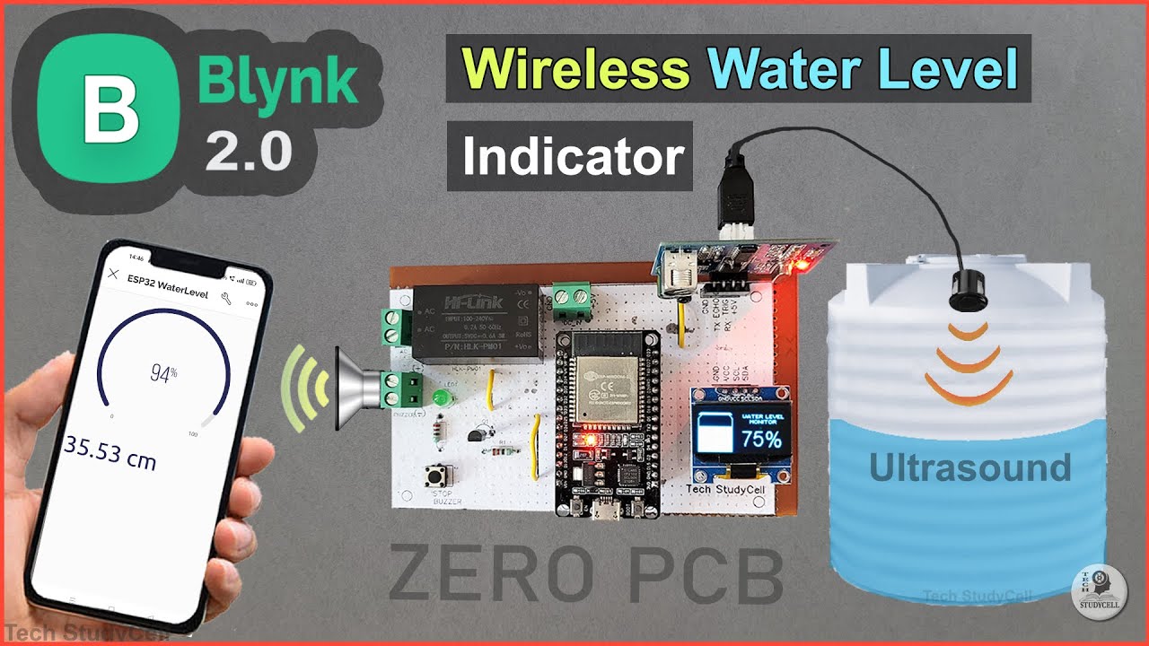 Система контроля уровня воды на основе Интернета вещей с использованием ESP32 Blynk и ультразвуко...