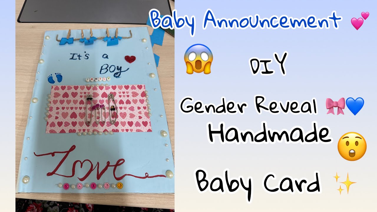 DIY Baby Announcement & Gender Reveal Card | Cute Handmade Idea 💖