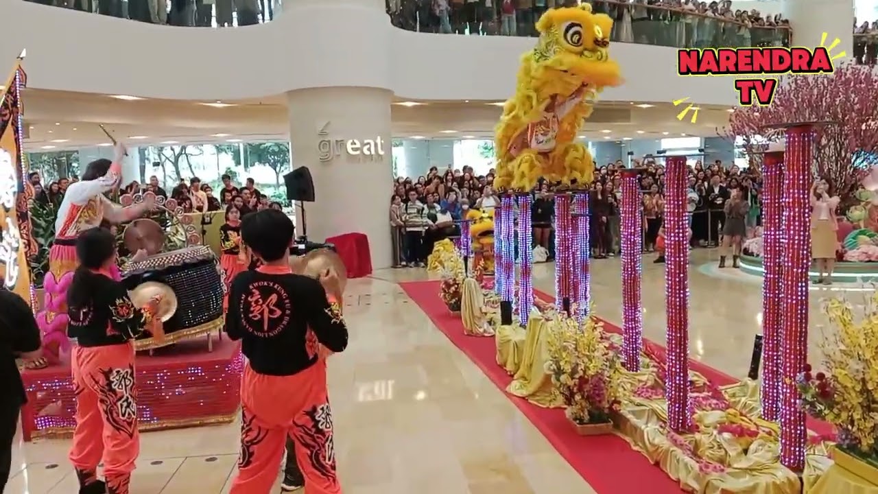 Menonton barongsai, di Pacific Place mall Admiralty hongkong #long  #barongsai 