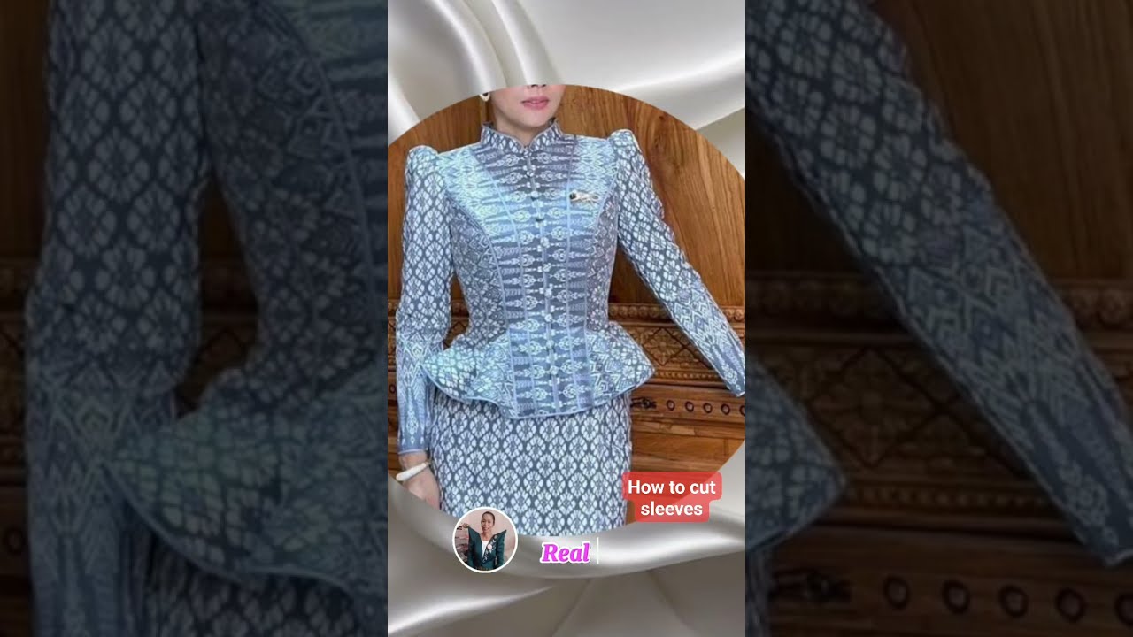 How to cut sleeves. របៀបកាត់ដៃអាវបំពង់វែងប៉ោងស្មាបន្តិច🥰 #tailor #reels #fasiondesigner #fashion#diy