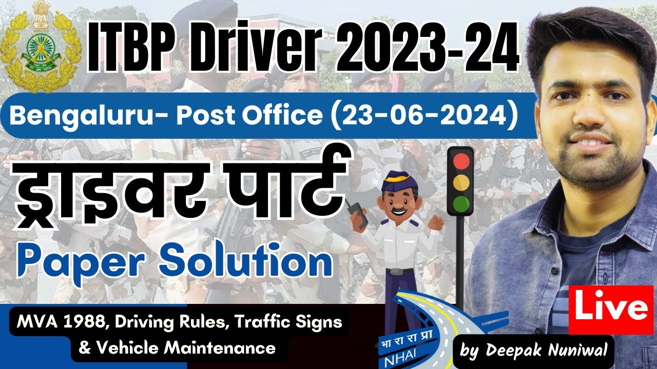 Indian Post Driver Bengaluru Exam (23-06-2024) Solution  | DR Education Official #driverbharti2024