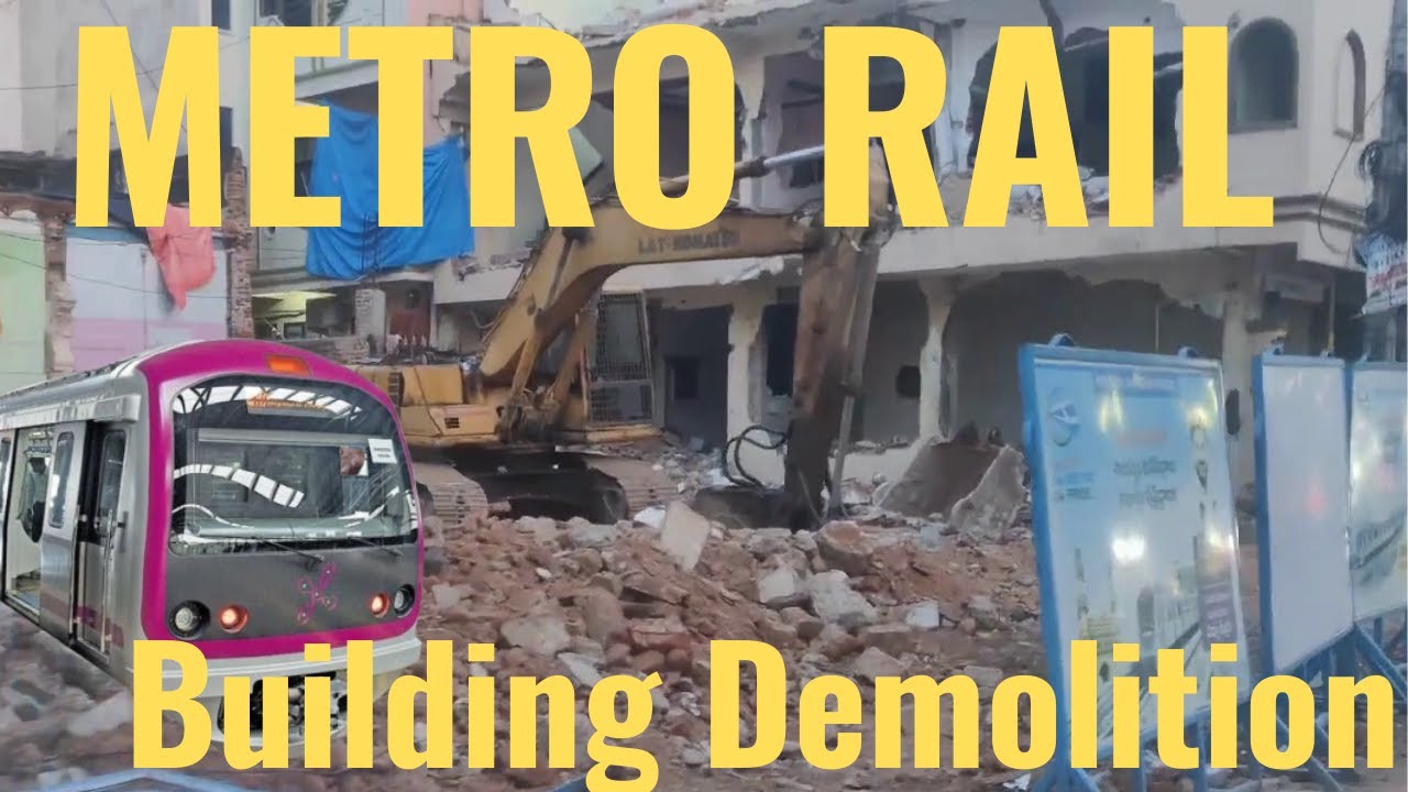 Hyderabad Old City Metro Rail Project Work Progress | Mir Alam Mandi Road Tour | Building Demolition