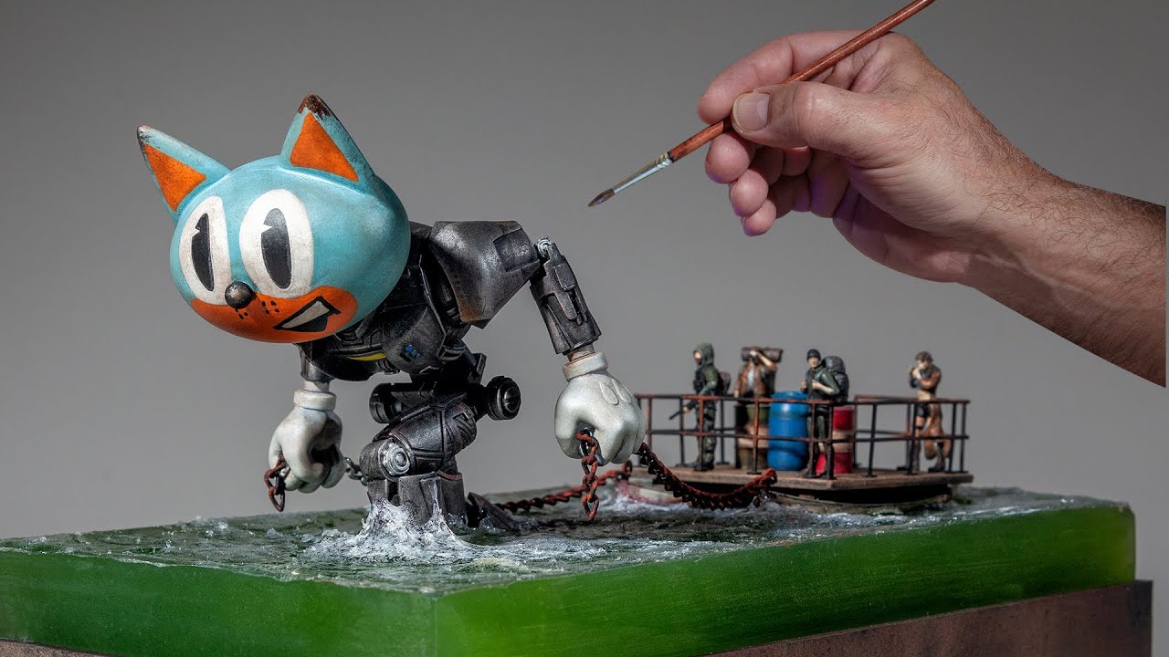The Ferryman. An Electric State Diorama Inspired By Simon Stålenhag #diorama #3dprinting