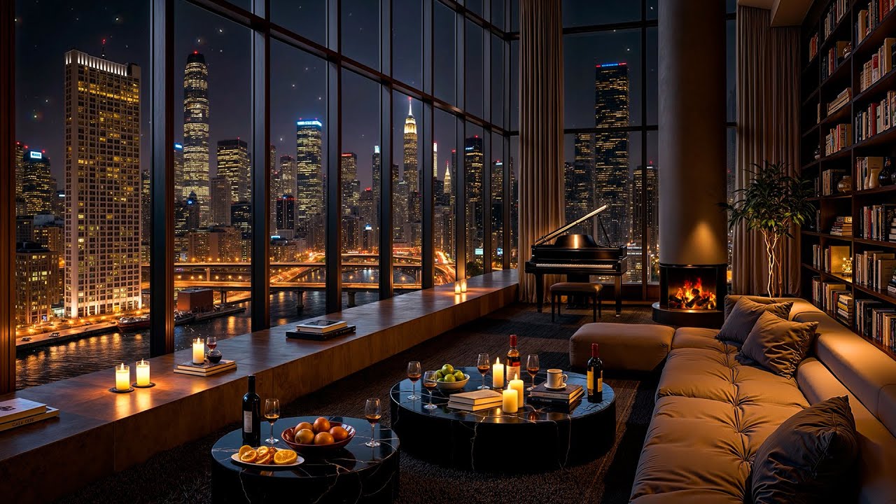 Cozy Apartment in New York 🌃 Ethereal Jazz Saxophone Instrumental Music for Relaxation & Deep Sleep