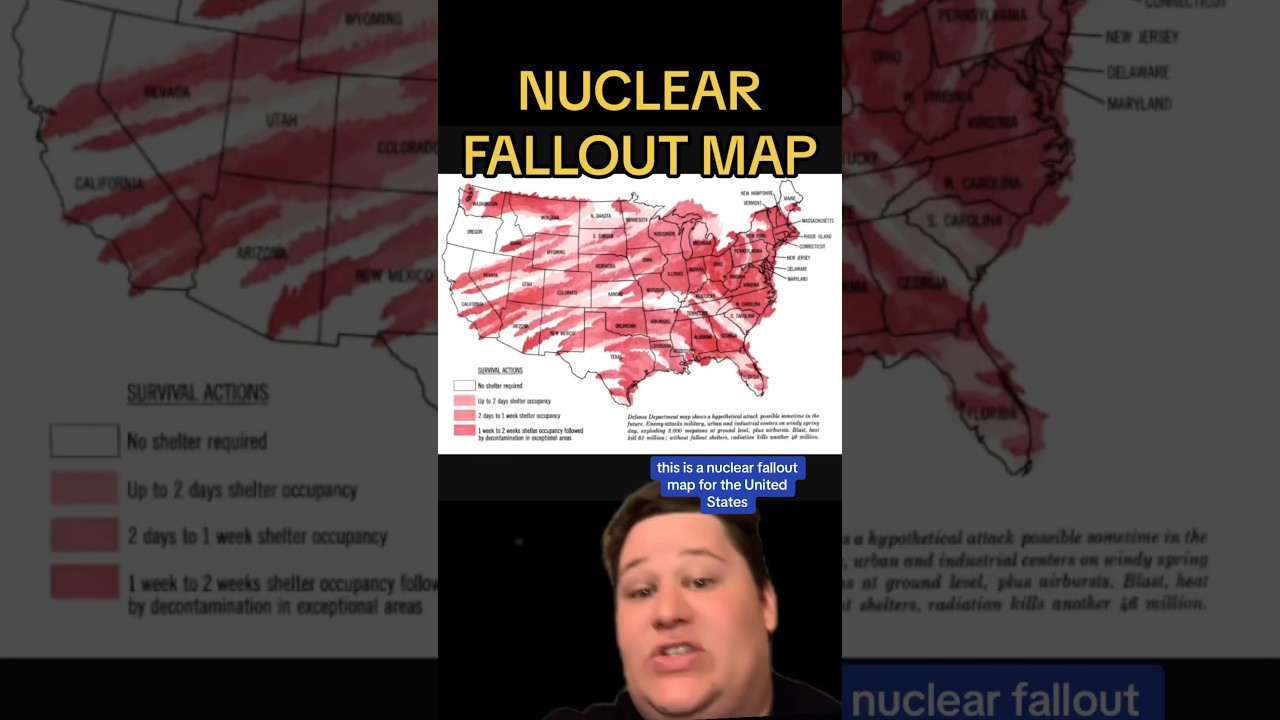 NUCLEAR FALLOUT MAP OF USA #history #usa #military #map #maps #geography #ww3 #nuclear #nuke #mapa