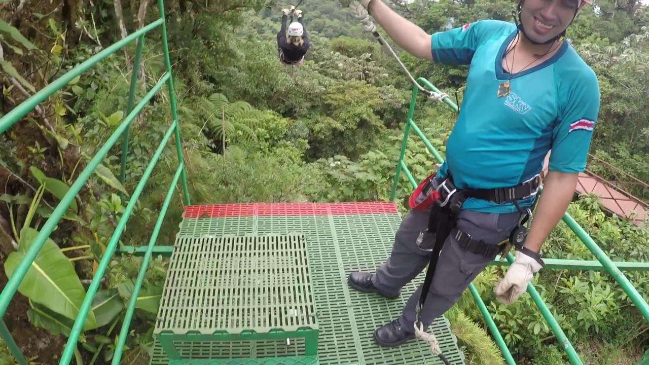 1st Full Zipline at Sky Adventures Park in Monteverde Costa Rica