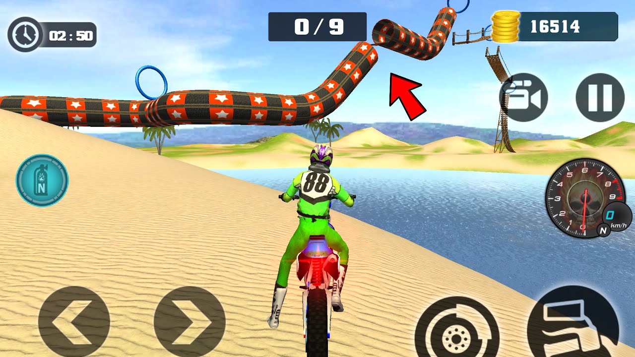 Motocross Beach Bike Stunt Racing Games Level 10 Walkthrough - Best Android GamePlay