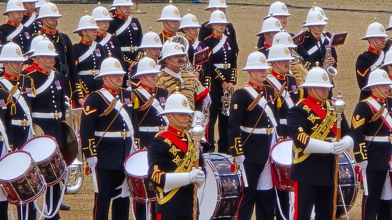 The Massed Bands of HM Royal Marines Beating Retreat 2024.