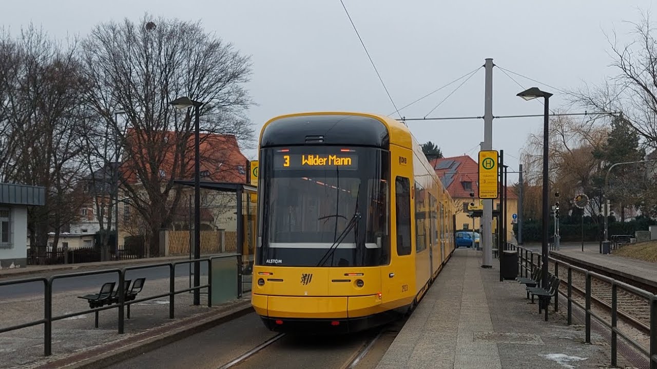 Tram Dresden | Mitfahrt auf der Kompl. 3 Von Wilder Mann bis Coschütz im Alstom NGTXDD 2923