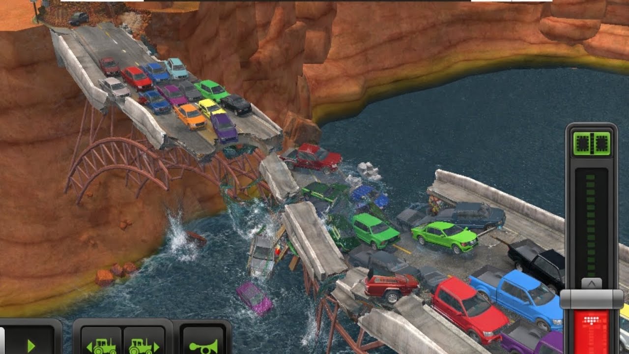 Overloaded Bridge Collapse | Heavy Traffic Jam & Vehicles Falling into River #fs18 