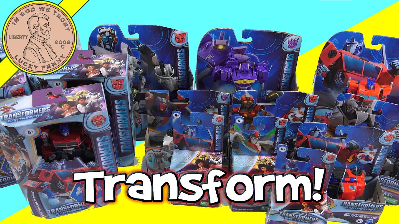 Фигурки Transformers EarthSpark Deluxe Bumblebee & Shockwave в огромной коробке Hasbro