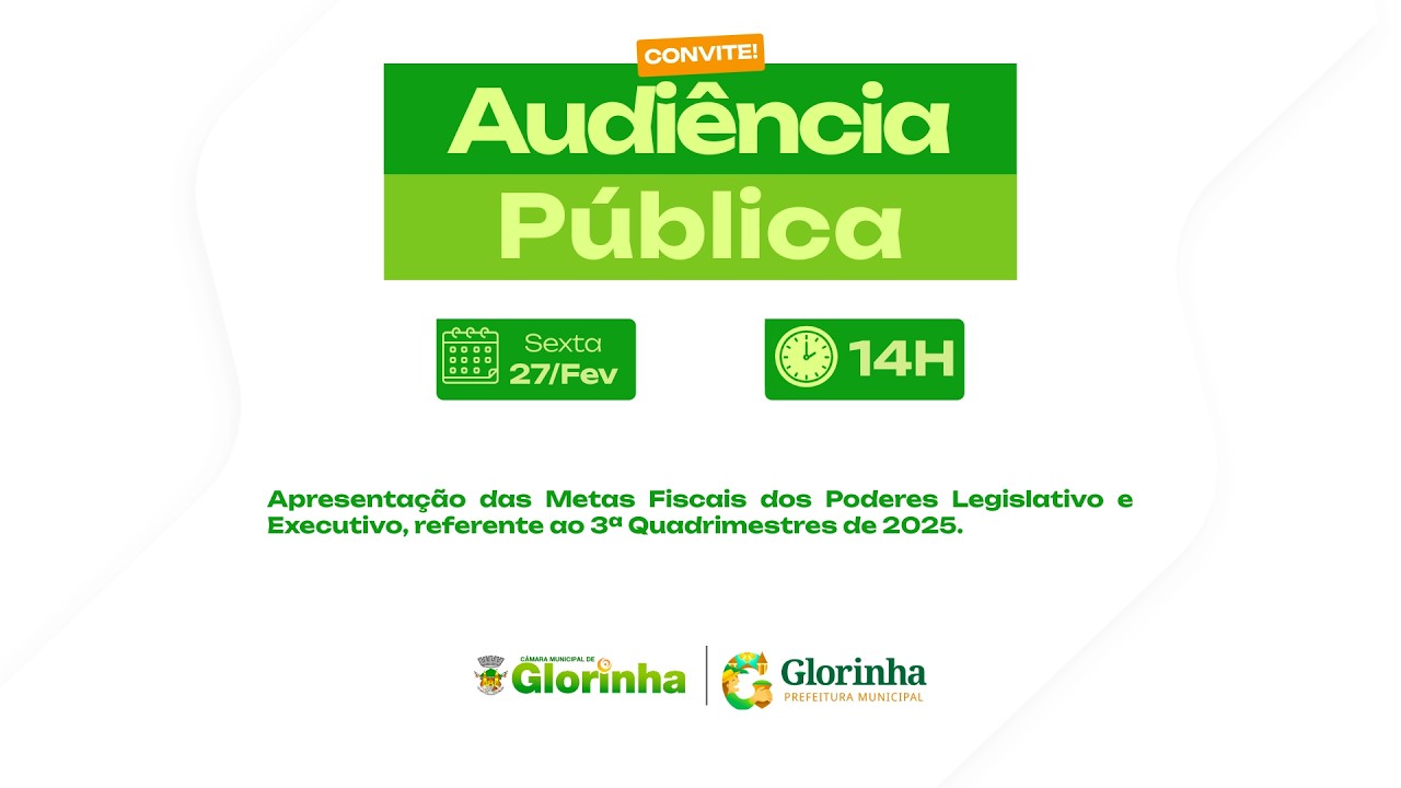 Audiência Pública | Apresentação das Metas Fiscais dos Poderes Executivo e Legislativo - 3º Quad.