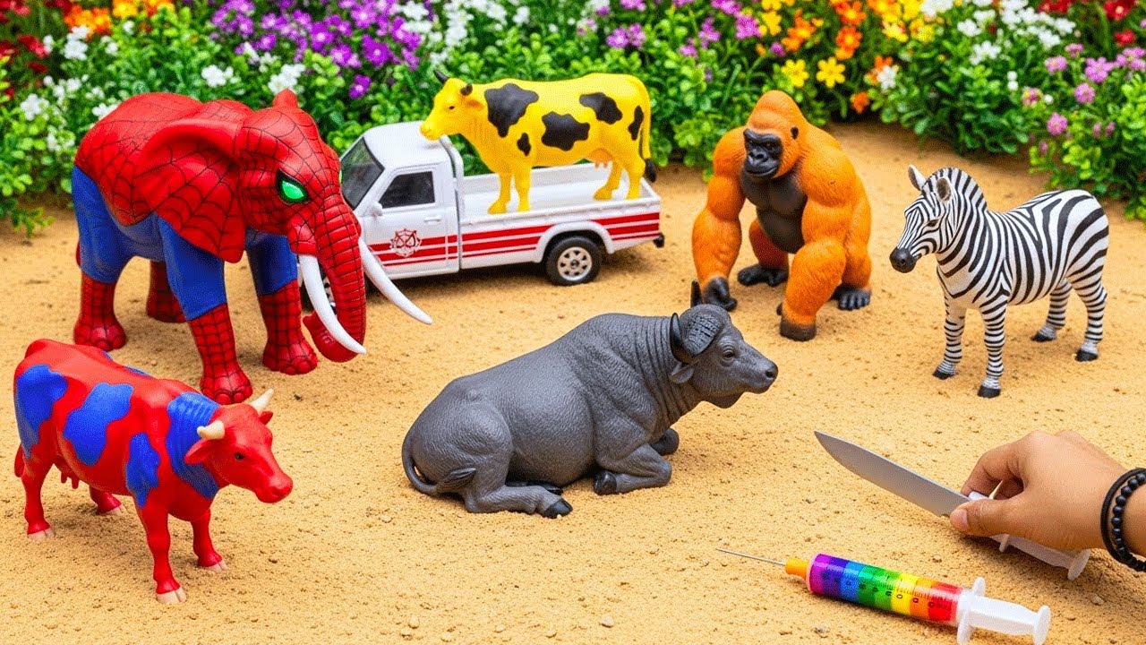 AMAZING TOY WALKING COW AND ELEPHANT🐄🐘WADIDAU‼️PROSES POTONG SAPI KURBAN SIMOLASI Part 9